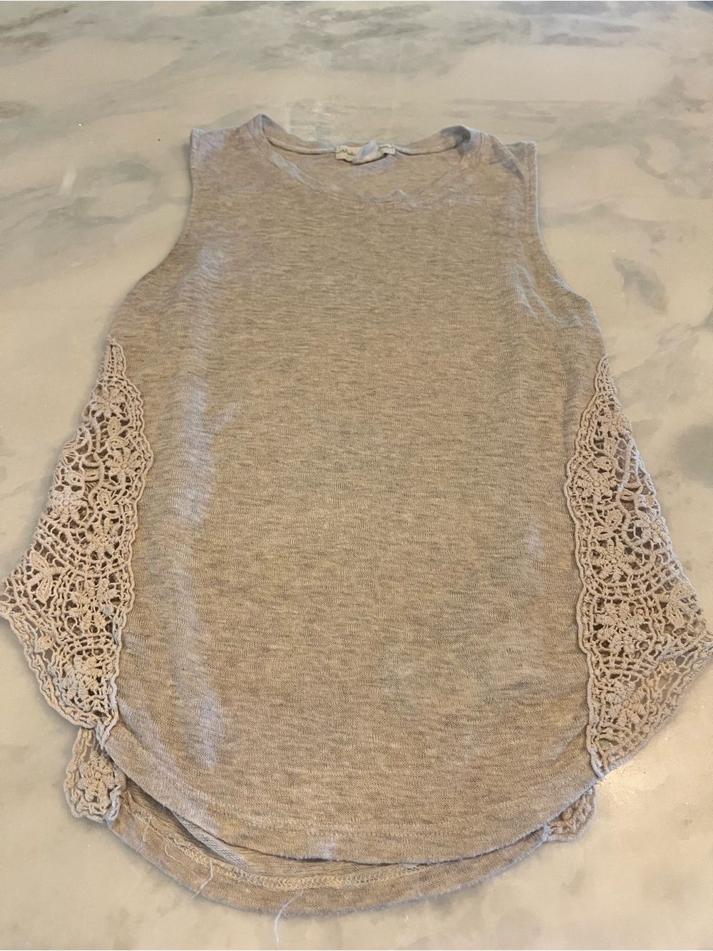 Urban Outfitters Tan Crochet Side-Panel Tank